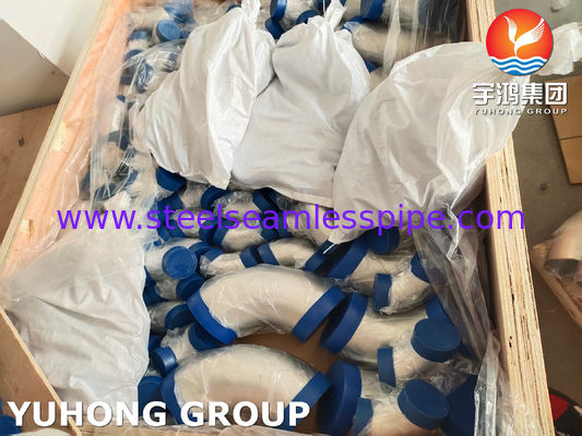 ASTM A403 WP304-S وصلة أنابيب كوع ملحومة بعقب من الفولاذ المقاوم للصدأ ذات نصف قطر طويل 90 درجة بدون درزات
