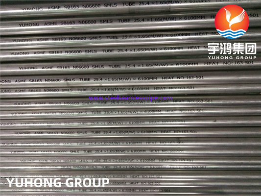 ASME SB163 Inconel 600 / UNS N06600 أنبوب مبادل حرارة بدون خيوط من سبائك النيكل