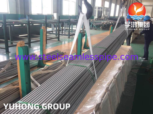 أنبوب بلا مسام من الفولاذ المقاوم للصدأ ASTM A 213 TP304/304L ، TP316L ، TP310S ، TP316Ti ، TP321/321H ، TP347 ، TP317 قوة عالية للتطبيق في غلاية التدفئة بمبادل الحرارة