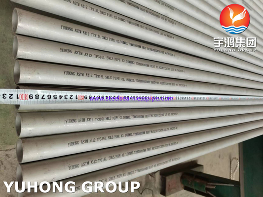 ASTM A312 TP316L أنابيب الفولاذ المقاوم للصدأ الأوستنيتي غير الملحومة المدرفلة على البارد