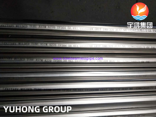 ASTM A270 TP304 الأنبوب المطاوئ من الفولاذ المقاوم للصدأ ، معالجة مشععة مشرقة تستخدم في التطبيقات الصحية