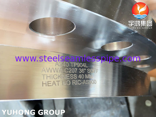 ASTM A240 SS904L الصفيحة المصنوعة من الشريط المنزلق مع الوجه المسطح AWWA C207 والأبعاد المخصصة
