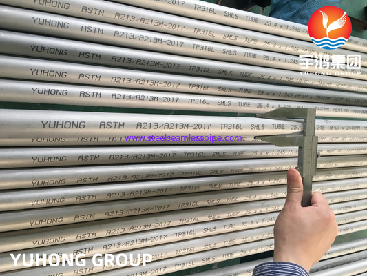 ASME SA213 TP316/316L 1.4401/1.4404 الأنبوب المبادل الحراري السلس من الفولاذ المقاوم للصدأ
