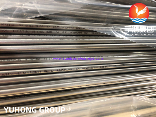 ASTM A213/A269 TP316/316L 1.4401/1.4404 الأنبوب المتسخ الساطع من الفولاذ المقاوم للصدأ