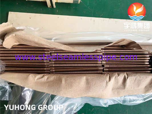 أنبوب سبيكة نحاسية - نوع الزعنفة المنخفضة، B111 C70600 O61 cu70/ni30 سبيكة نحاسية لمبرد الهواء