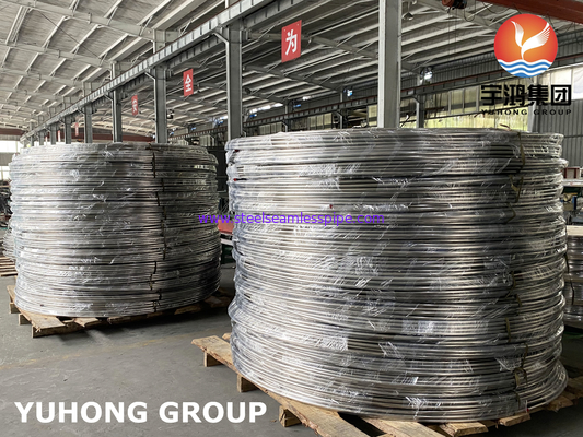أنابيب الملفوفة من الفولاذ المقاوم للصدأ المشمس الساطع ، ASTM A213 / A269 SS304 / SS316L