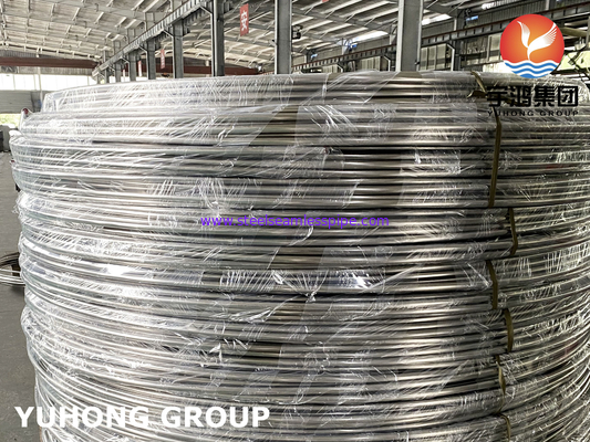 أنابيب الملفوفة من الفولاذ المقاوم للصدأ المشمس الساطع ، ASTM A213 / A269 SS304 / SS316L