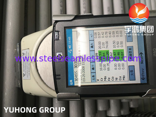 أنبوب من الفولاذ المقاوم للصدأ ASTM A269 TP304 غير ملحوم، مخلل وملدن لمبادل حراري مع اختبار PMI