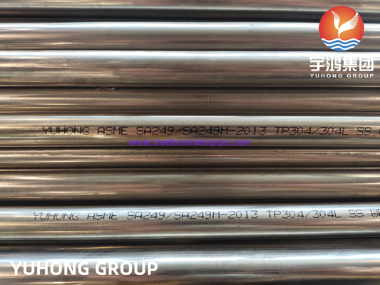 ASME SA249 TP304 304L SUS304 1.4301 الأنبوب المطاوئ لمكثفات المرجل