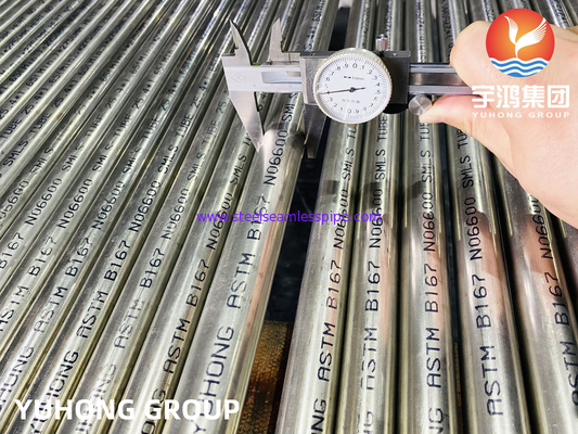 المفاعل النووي الأنبوب المستخدم ASTM B167 Inconel 600 / UNS N06600 نوع غير سلس