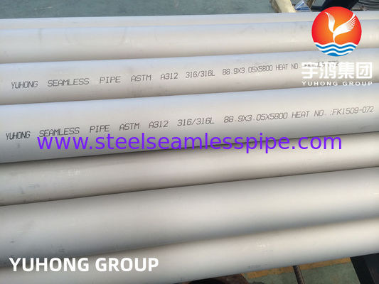 أنابيب الفولاذ المقاوم للصدأ بدون غطاء ASME SA312 ASTM A312 TP304L TP316L مقززة ومحفوفة