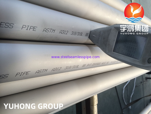 Tubos de Acero Inoxidable Sin Costura ASTM A312 TP304L TP316L صلب مخلل 100٪ UT ET