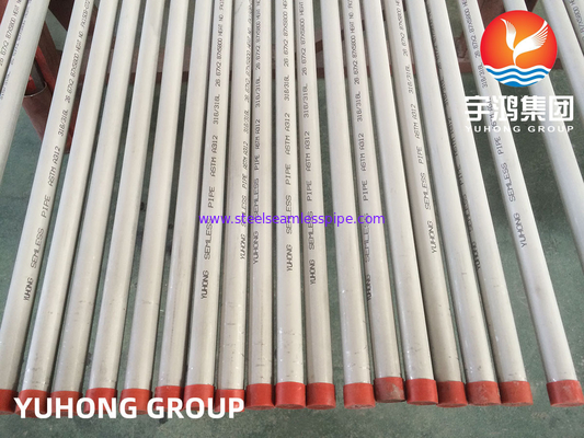 Tubos de Acero Inoxidable Sin Costura ASTM A312 TP304L TP316L صلب مخلل 100٪ UT ET