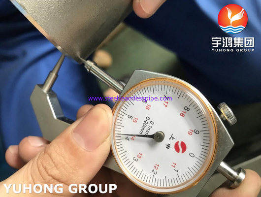 مواسير فولاذية مزدوجة الأنبوب متساوي الإنطلاق ASTM A815 S31803 B16.9 مبادل حراري لزيت الغاز