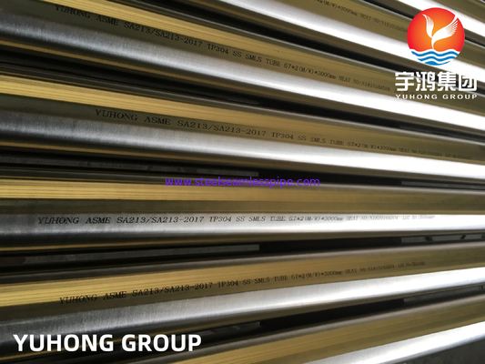 ASME SA213 TP304 أنابيب غير منسقة من الفولاذ المقاوم للصدأ