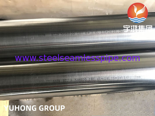 ASTM B729 NO8020 الفولاذ المقاوم للصدأ الأنابيب غير الملحومة أنبوب مبادل حراري زيت كيميائي