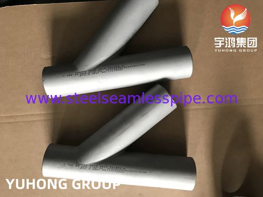 ASTM A815 S31803-W Y TEE وصلة ملحومة بعقب B16.9 سماد تكرير النفط غاز