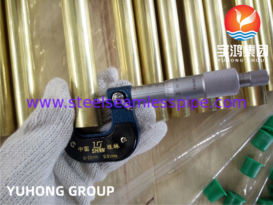 ASTM B111 C44300 محول حرارة بدون خيوط من النحاس ، أنبوب مكثف