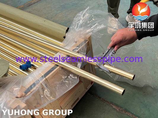 ASTM B111 C44300 محول حرارة بدون خيوط من النحاس ، أنبوب مكثف