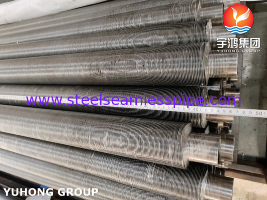 أنبوب الفولاذ الكربوني ASTM A179 مع أسطوانات الألومنيوم 1060، أنبوب ذو أسطوانات من النوع G مدمج