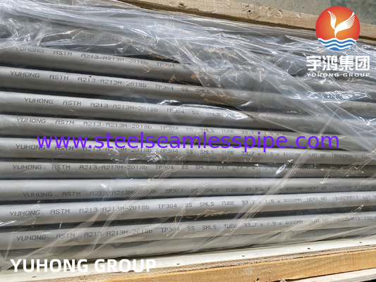 ASTM A213 / ASME SA213 TP304 أنبوب مبادل الحرارة السلس من الفولاذ المقاوم للصدأ