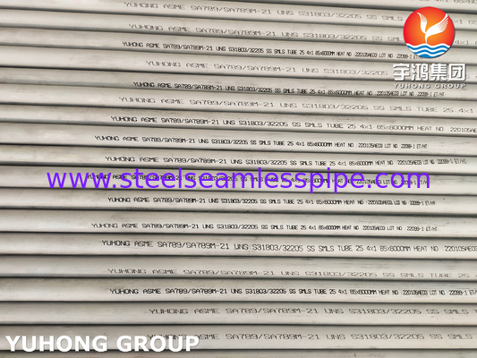 أنابيب الصلب المقاوم للصدأ المزدوجة ASME SA789 / ASTM A789 S32205