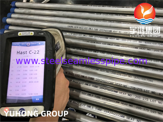 ASME SB622 N06022 الأنبوب الخالي من الخياطة Hastelloy C22 Nickel Alloy Steel