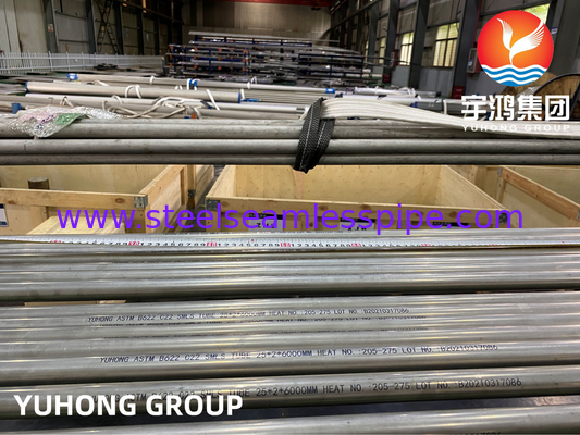 ASME SB622 N06022 الأنبوب الخالي من الخياطة Hastelloy C22 Nickel Alloy Steel