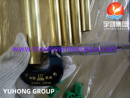 أنبوب نحاسي نيكل ASTM B111 C70600 C68700 C44300 مبادل حراري من النحاس الأصفر غير الملحوم أنبوب مياه صحي