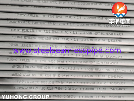 ASTM A268 TP430 1.4016 أنبوب بلا مسام مع مقاومة جيدة للتآكل