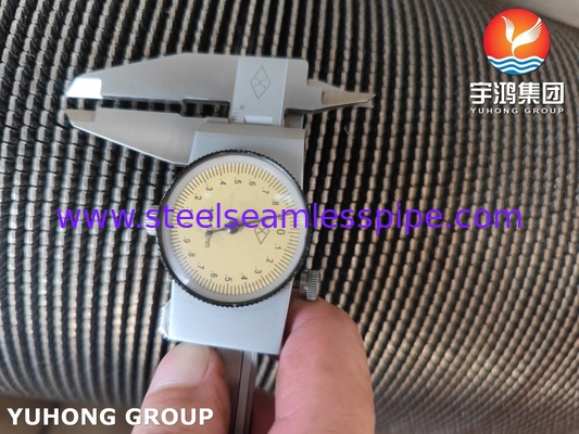 HFW أنبوب حلزوني لولبي مسنن ذو زعانف ASTM A312 TP347 أنبوب زعنفة من الفولاذ المقاوم للصدأ