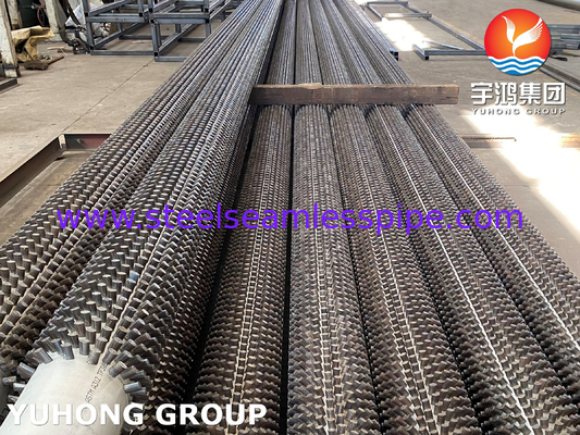 ASTM A335 Gr. P5 P9 P11 P22 أنبوب ذو زعانف مصبوغ من الفولاذ اللاصق ، أنابيب مطوية