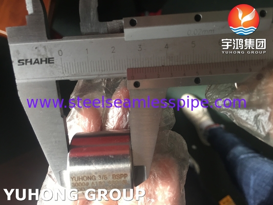 ASTM A182 F316L أدوات أنابيب مزورة من الفولاذ المقاوم للصدأ ، BSPP التوصيل الخيط 3000LBS