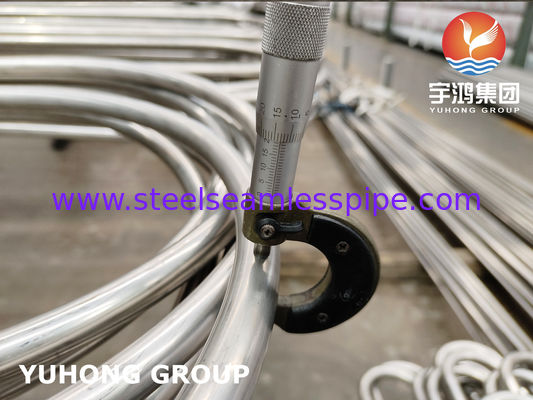 أنبوب فولاذ مقاوم للصدأ ASTM A213 TP304 ملحوم على شكل حرف U مع تشطيب مصقول ومشعاع مخصص