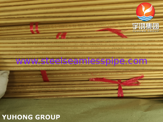 ASME SB111 C68700 أنبوب غير مسام، OD 10-50mm، لمكثفات تحلية مياه البحر