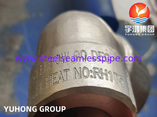 ASTM A182 F53 S32750 الصلب المقاوم للصدأ المزدوج السوبر 90Deg الكوع B16.11 التطبيق الكيميائي