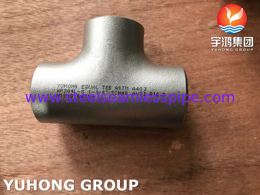 ASTM A403 WP304L-S وصلة على شكل حرف T ملحومة بالدفع B16.9 للنفط والغاز