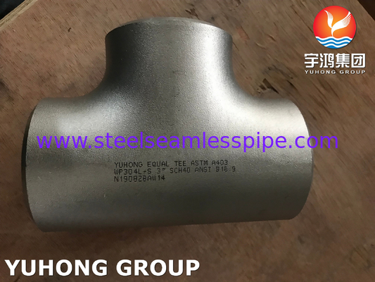 ASTM A403 WP304L-S وصلة على شكل حرف T ملحومة بالدفع B16.9 للنفط والغاز
