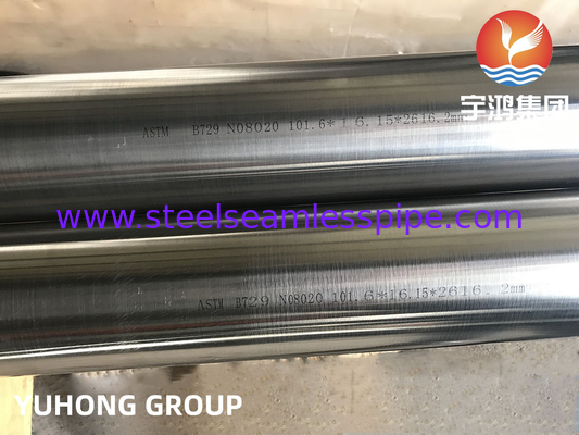 سطح ساطع ASTM B729 NO8020 أنابيب سبيكة النيكل لبيئات عالية الضغط ودرجة الحرارة العالية