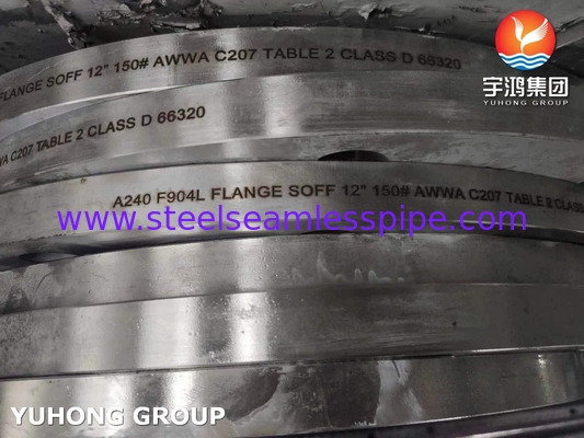 ASTM A240 F904L الفولاذ المقاوم للصدأ AWWA C207 الجدول 2 درجة D الانزلاق على FF Flange