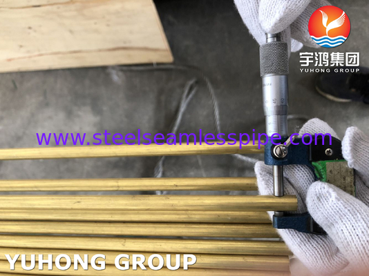 أنبوب ASME SB111 C70600 C68700 C71500 C44300 بدون طبقات 100% HT 15.88 X 1.24 X 6096MM
