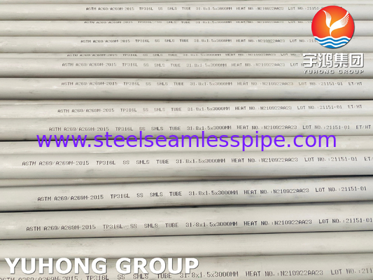 أنبوب الغلاية من الفولاذ المقاوم للصدأ ASTM A269 316L للخدمة العامة المقاومة للتآكل