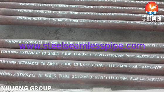 ASME SA213 T9 الأنبوب السلس من الفولاذ اللاصق للفرن المحترق الأنبوب الحراري المحرك الأنبوب المشع