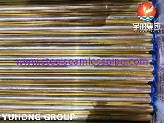 ASTM B111 C44300 / DIN CuZn28Sn1 الأنابيب غير المسامية النحاسية أنابيب المبادل الحراري