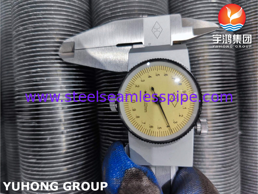أنبوب متبادل الحرارة ذو الأجنحة ، النوع المطبع ، ASTM A213 TP304 مع الألومنيوم 6063