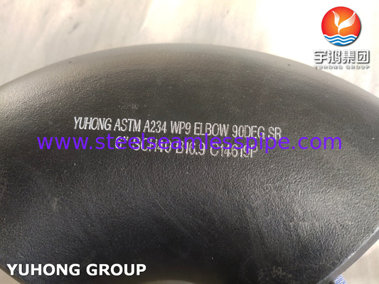 سبائك الصلب ASTM A234 WP9 90 درجة SR الكوع ANSI B16.9 Buttweld المناسب