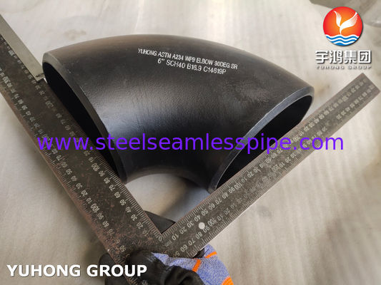 وصلات لحام بعقب كوع 180 درجة من الفولاذ الكربوني ASTM A234 WP9