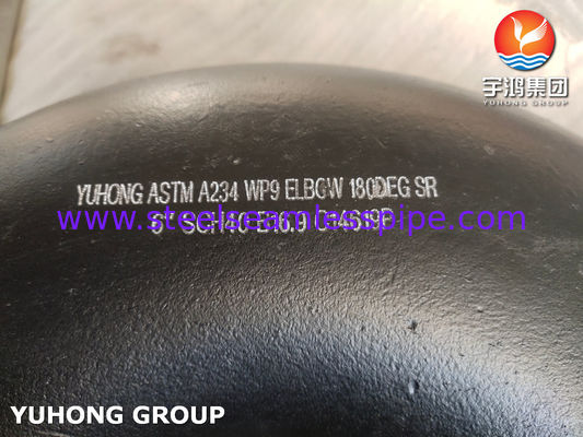وصلات لحام بعقب كوع 180 درجة من الفولاذ الكربوني ASTM A234 WP9