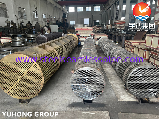 مجموعة أنابيب مبادلة الحرارة ، أنابيب بلا مسام من الفولاذ المقاوم للصدأ ASME SA213 TP316L ، صفحة الأنابيب SA350 LF2 CL1N