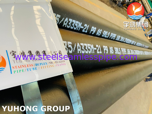 ASTM A335/ ASME SA335 P9 سبيكة الفولاذ الصلب أنابيب بلا مسام فرن أنابيب التدفئة